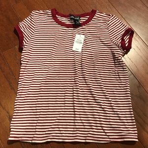 FINAL PRICE: Wet Seal Maroon Striped T-Shirt